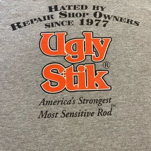 Ugly Stick Mens Long Sleeve Fishing T-Shirt Cotton Size Large L EUC Gildan